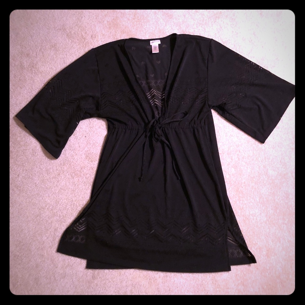 Flattering black swim cover up